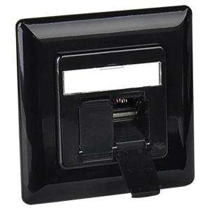 Presa di rete Cat.6a 2xRJ45 a incasso nera - Product Image 1
