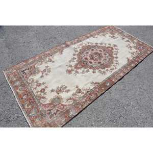 พรมวินเทจขนาด 4x8.3 ฟุต พรมตุรกี พรมขนสัตว์ลายสัตว์สีเบจแดง - Product Image 2