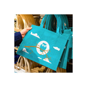 ถุงช้อปปิ้งปอกระเจากันน้ำสำหรับใช้ในร้านขายของชำ - Product Image 2