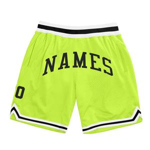 Industrie Direct Engro Sportswear Short de basket-ball confortable et personnalisé vert néon noir-blanc authentique Throwback - Product Image 1