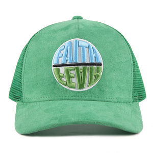 Casquettes de baseball trucker en suède et maille à 6 panneaux, ajustables, avec logo personnalisé brodé, pour la plage, vente en gros - Product Image 4