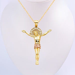 Unisexe 14K Jaune Or Rose Jésus Christ Corps Pendentif Charm À La Mode Et Religieux Thème Chrétien pour Enfants - Product Image 4