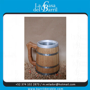 โถไวกิ้งสีน้ำตาลขนาด700มล. ทำด้วยมือพร้อมเคลือบแหวนขอบสีดำและโครงสร้างไม้ใหม่ - Product Image 5