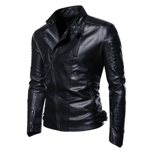 Veste en cuir pour hommes Veste universitaire en cuir à la mode personnalisée OEM Veste en cuir de moto grande taille 2026 - Product Image 3