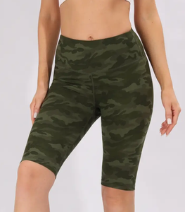 Venta al por mayor de pantalones cortos de algodón para correr con logotipo personalizado para mujeres Spandex poliéster con bolsillos deportes gimnasio pantalones cortos de cintura alta para mujeres - Product Image 2