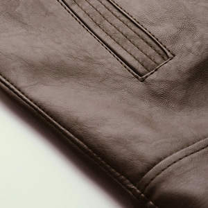 Chaqueta de moto de piel auténtica unisex con etiqueta privada personalizada y logotipo frontal, color personalizado y diseño de estilo formal - Product Image 6