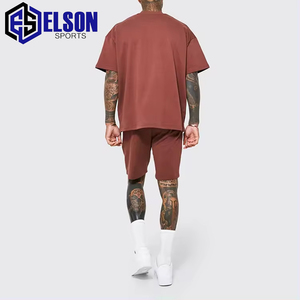 Conjunto de ropa deportiva cortavientos transpirable de diseño personalizado Unisex 2024, camisetas y pantalones cortos de talla grande para hombre, última ropa de verano - Product Image 5