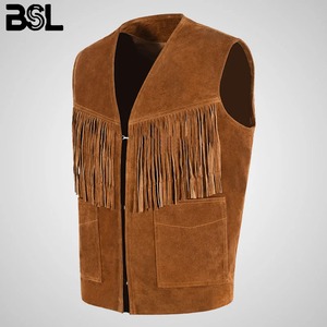 Gilet de sécurité en cuir véritable à franges, extensible, anti-rétrécissement, grande taille, pour motard, veste de moto, mode estivale - Product Image 3