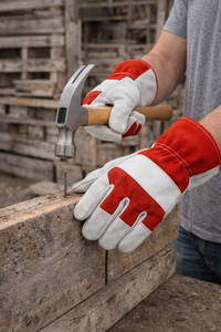 Gants de travail de sécurité industrielle avec paume en cuir fendu, adhérence renforcée pour la construction, travail, approvisionnement en gros OEM - Product Image 2