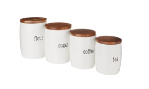 Boîte de stockage de cuisine avec couvercle en bois d'acacia pour la cuisine en métal galvanisé - Product Image 6