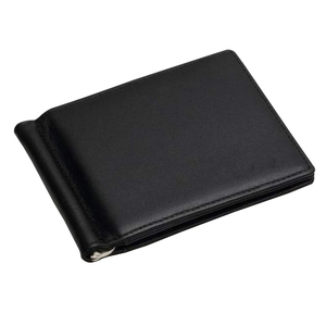<b>Men's</b> Genuine Leather Slim <b>Wallet</b> With Striped Lining Fold Closure Card Holder Short Length Minimalist Design - Product Image 1