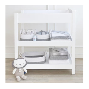 Cesta de almacenamiento tejida de cuerda de algodón puro con diseño atractivo de tamaño personalizado con asa para juguetes de bebé contenedor manta para ropa sucia - Product Image 4