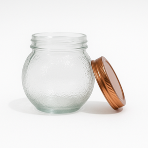 Tarro de vidrio Mason en relieve con tapa de metal almacenamiento hermético para uso doméstico perfecto para recetas de aperitivos - Product Image 5