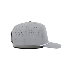 Manufacturer Direct Lightweight Golf Hat 5 Panel Custom 2D Embroidery Logo Laser Perforated White Rope <b>Snapback</b> Woven Tag Bulk - Product Image 3