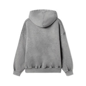 Sweat à capuche pour homme 100% coton à épaules tombantes Sweat-shirt en molleton épais et épais Sweat à capuche brodé de sable Sweat-shirt blanc épais - Product Image 5