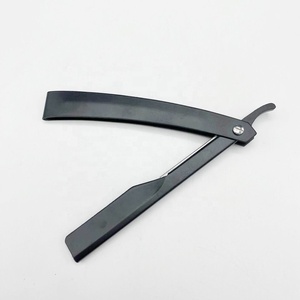 Maquinilla de afeitar de peluquero Manual profesional con logotipo personalizado de alta calidad, acero inoxidable negro, sostenible y saludable - Product Image 5