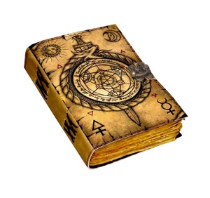 Customizable A5 Blank Spell <b>Book</b> Shadows Leather Journal Spiral Style Organizer Gift Saddle Stitching Binding Paper Cover <b>Box</b> - Product Image 4