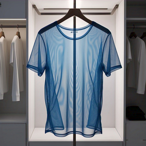 Streetwear maille transparente Sexy T-Shirts femmes 100% Polyester col rond maille t-shirt dames été plage natation maille transparente t-shirts - Product Image 4