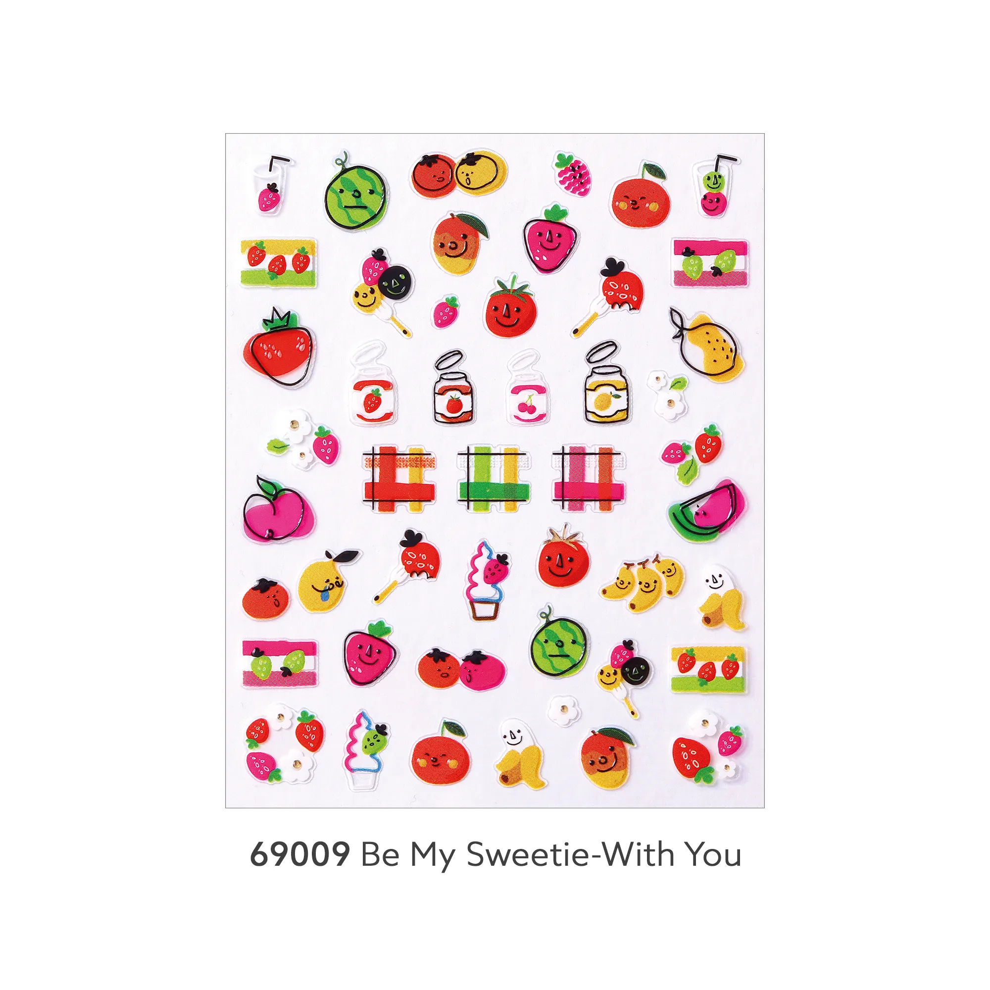 Be My Sweetie #69009 dengan Anda Lucu Buah Jam Nail Sticker Karakter Menggambar Dekorasi Korea Oem Odm Cat Kuku Uv Gel Art