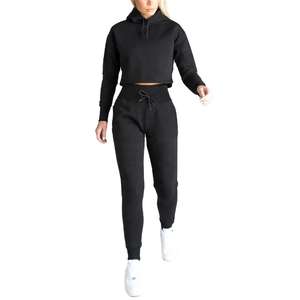 Survêtement pull femme de haute qualité 100% coton polaire OEM Logo personnalisé femme vêtements d'entraînement survêtement ensembles survêtement - Product Image 1