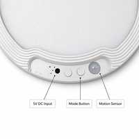 Plafonnier LED avec détecteur de mouvement, contrôle par interrupteur, trois températures de couleur, IP65, design européen, alimentation Type-C/Batterie/USB