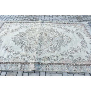 Grand tapis turc, tapis vintage 5,8x9,8 pieds, tapis oriental en laine gris - Product Image 3