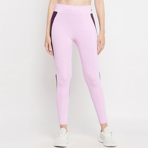 Mallas deportivas de poliéster Spandex para mujer, económicas, de secado rápido, talla Regular con logotipo de cintura media, mallas con diseño de sublimación - Product Image 1