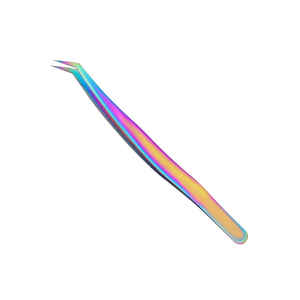 Pinzas inclinadas sólidas profesionales de alta calidad para extensiones de pestañas Tipo de punta de volumen Etiqueta privada Herramientas de belleza al por mayor - Product Image 3