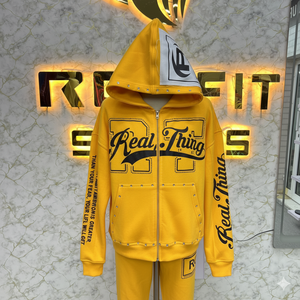 Calidad superior Tendencia Moda Fábrica Tasa Cremallera Sudadera con capucha Puff Impreso hecho en fábrica precio barato sudaderas con capucha hombres sudaderas con capucha - Product Image 3