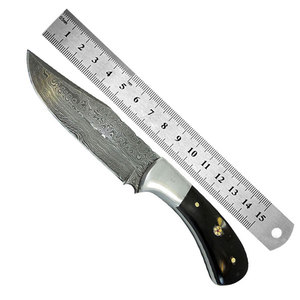 มีดล่าสัตว์ทำจากเหล็กดามัสกัสพร้อมที่จับไม้ทำด้วยมือสินค้าที่รองรับความต้องการสูง - Product Image 1