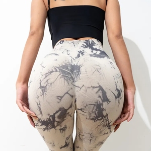 Mallas de gimnasio de cintura alta personalizadas de alta calidad para mujer, pantalones de Yoga con estampado Digital de patrón sólido, OEM personalizado - Product Image 6