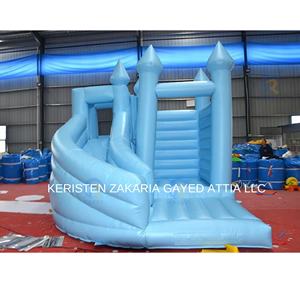 Centro de Juegos Inflable para Exteriores de Gran Tamaño, Fácil de Instalar, Elegante Casa de Brinco Blanca con Tobogán para Alquiler en Eventos - Product Image 1