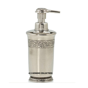 Metal Decorative Design Latest Shape Premium Quality Black Leather Cover Metal Soap Dispenser for Soap and <b>Liquid</b> - Product Image 3