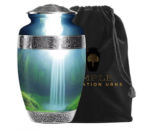 Urne funéraire Nature Waterfall pour cendres humaines, style américain et européen, écologique, design personnalisable, capacité de 220 pouces cubes - Product Image 2