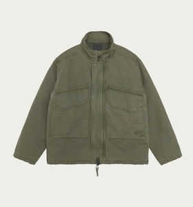 Veste pour Homme Manteau en Coton Grande Taille Vestes Homme Personnalisées Lavées en Toile Lourde Vintage Lavé à l'Acide - Product Image 3