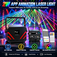 Lampu Proyektor Laser RGB 2W Animasi Program APP Remote Stok AS untuk Pencahayaan Panggung DJ