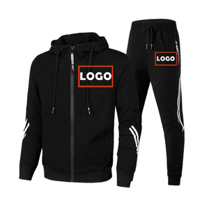 Logo personnalisé mode hommes survêtement printemps automne hommes fermeture éclair sweats à capuche + pantalon 2 pièces ensembles Streetwear veste costume homme vêtements - Product Image 6
