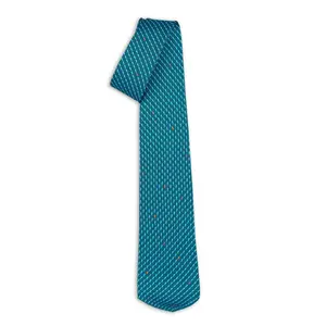 Quality Italian Neckties Lecce Peacock Blue - 100% Silk Jacquard Weave 7 Fold Tie - Ideal For Elegant Look