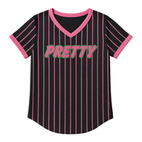 Maillot de baseball respirant à séchage rapide à rayures fines pour femme, vêtements de sororité grecque, rose et vert, pour la fraternité universitaire