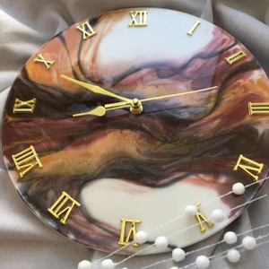 Friendly Epoxy Resin <b>Wall</b> <b>Clock</b> Modern Design Battery Operated Customized Size Luxury Home <b>Decor</b> Wedding Gift - Product Image 1