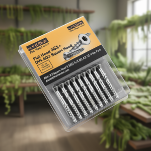 <b>Flat</b> Head <b>Screw</b> DIN 603 Square Head M10 X 80 A2 25-Piece Pack - Product Image 3