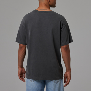 Camiseta Formal de Manga Corta con Cuello Redondo para Hombre BlanqWear, Ajuste Holgado, 100% Algodón Premium de 280g, Antibacteriana y de Secado Rápido - Product Image 3