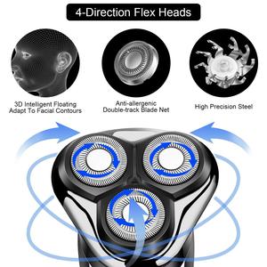 Kit de toilettage multifonction pour hommes, tondeuse à barbe électrique sans fil, tondeuse à poils de nez avec brosse de nettoyage du visage à triple lame - Product Image 6