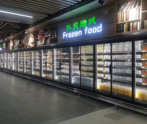 Réfrigérateur-congélateur vertical pour boissons de supermarché avec portes vitrées - Product Image 2