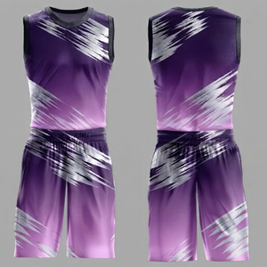 Uniformes de Baloncesto a Precio Económico, Impresión por Sublimación, Conjunto de Baloncesto, Tela de Malla de Secado Rápido, Estilo sin Mangas - Product Image 3