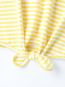 Camiseta Casual Extra Grande de Alta Calidad para Niñas, con Cuello Redondo y Rayas, Logotipo Personalizado Impreso, 100% Algodón, Bangladesh - Product Image 6