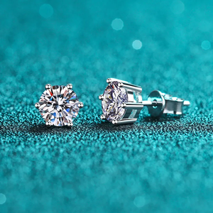 Boucles d'oreilles clous en moissanite ronde certifiée GRA 0,6-4 carats/paire, éclat orbitale, D VVS1, argent sterling 925 - Product Image 2