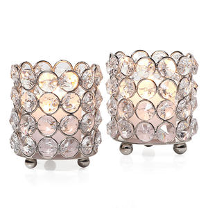 Photophore en cristal/métal argenté le plus vendu pour la maison, mariage, décoration de table de pâques, bougie votive faite à la main - Product Image 4