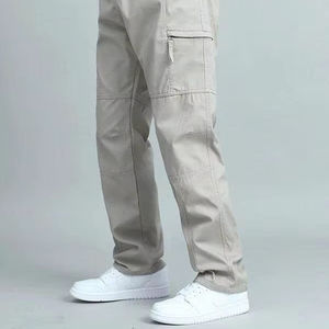 กางเกงสีกากีคุณภาพสูงของผู้ชายทรงตรงคุณภาพส่งออกผ้าฝ้ายแท้100% นุ่มเท่ยาวและหลวม - Product Image 4