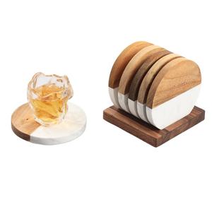 Ensemble de dessous-de-verre en bois naturel massif offrant une résistance à la chaleur fiable, parfait pour l'utilisation quotidienne des boissons à la maison - Product Image 5